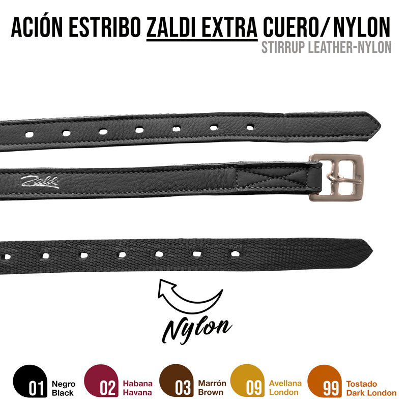 ACIÓN ESTRIBO ZALDI EXTRA CUERO/NYLON
